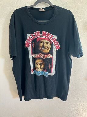 Vintage Merch Willie Nelson Picnic 1983 Cowboy Tee Mens Size XL